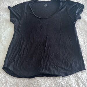 J. Crew Black Linen Short Sleeve Tee